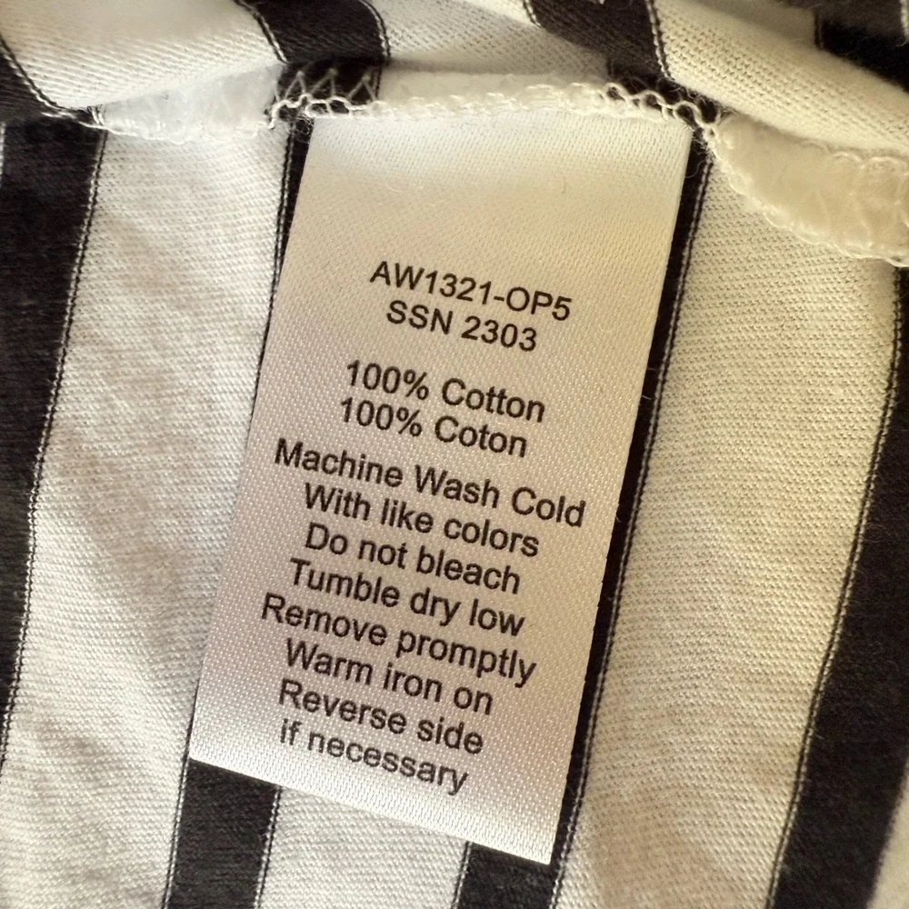 ATM Anthony Thomas Melillo Black and White Striped Tee classic‎ jersey S - Picture 9 of 13